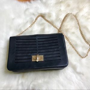 Black long chain purse